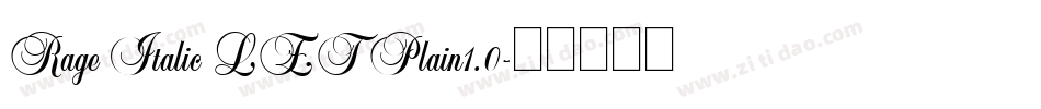 Rage Italic LET Plain1.0字体转换